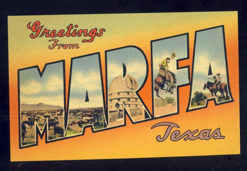 Marfa, Texas/TX Postcard, Home Of US Cavalry Troops, Fort Russell, Highway 90