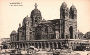 Vintage Postcard 1910s Marseille La Cathedrale Cathedral Church Religious France