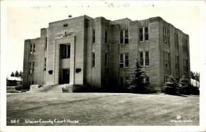 RPPC  Glacier County Court House Cut Bank Montana MT   UNP Postcard  S20