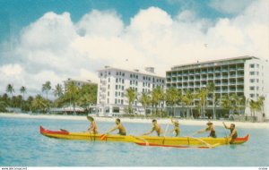 WAIKIKI BEACH , Hawaii , 1950-60s ; Outrigger