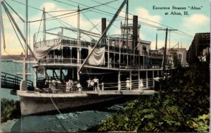 Postcard Excursion Steamer Alton at Alton, Illinois