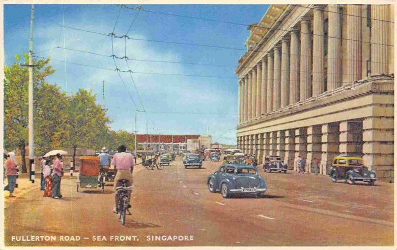 Fullerton Road Sea Front Singapore postcard