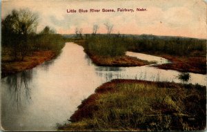 Little Blue River Scene Fairbury Nebaraska NE 1911 DB Postcard G P Weisel Pub D3