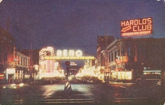 Nevada Reno Photographed At Night In Natural Color