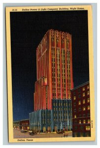 Vintage 1940's Postcard Dallas Power & Light Company Building Dallas Texas