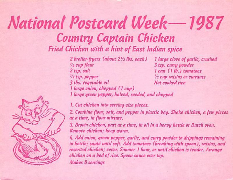 National  Week, 1987, Country Captain Chicken 