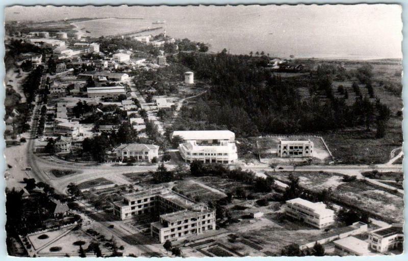 RPPC  POINTE NOIRE ~ MOYEN CONGO  Aerial View AVENUE du PORT   Postcard 