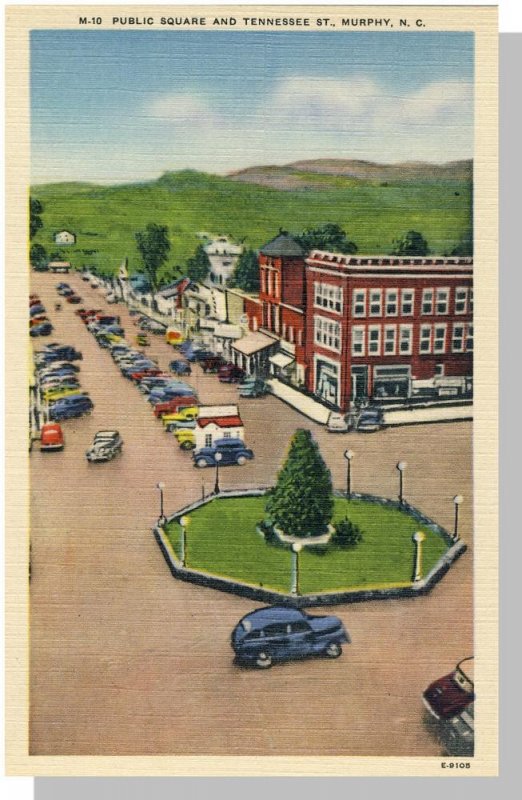 Murphy, North Carolina/NC Postcard, Public Square,Near Mint!