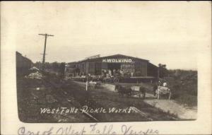 West Falls NY Pickle Works - RFD Cancel c1910 Real Photo Postcard