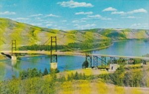 Canada Dunvegan Suspension Bridge Over Peace River Alberta