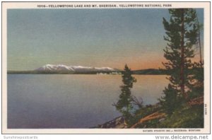 Yellowstone Lake and Mount Sheridan Yellowstone National Park Curteich