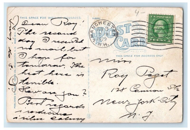 1922 Pensionnat De Jesus Marie Villa Augustin Goffstown NH Vintage Postcard