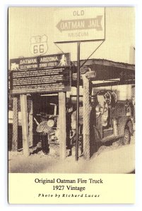 Postcard Original Oatman Fire Truck 1927 Vintage Oatman Arizona