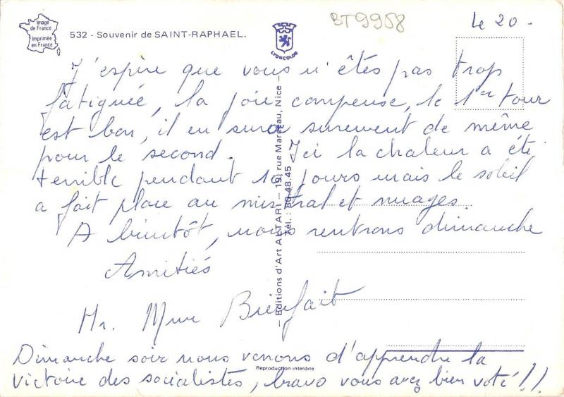 BT9958 Saint Raphael        France