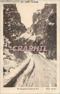 Old Postcard Gorges Cians (A M) The Riviera Automotive