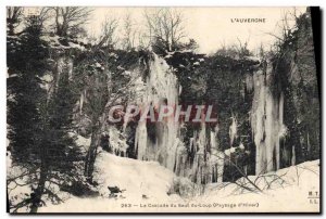 Old Postcard Waterfall jump Wolf