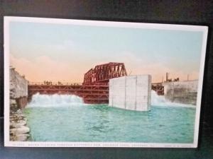 Postcard Water Flowing Through Butterfly Dam, Drainage Canal, Lockport, IL