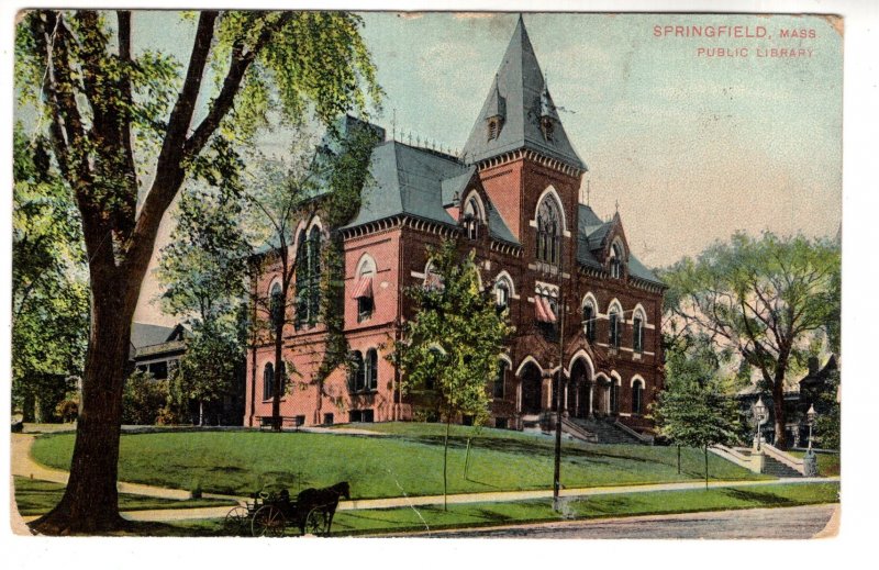 Public Library, Springfield, Massachusetts Used 1910