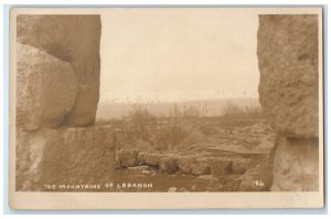 c1910's View Of The Mountains Of Lebanon USS Pittsburgh RPPC Photo Postcard