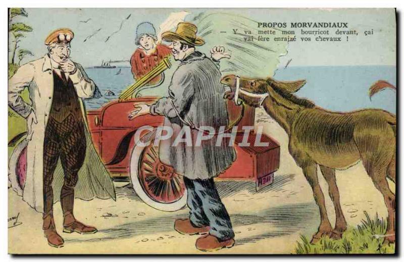 Old Postcard Fancy Automotive Donkey Mule About morvandiaux