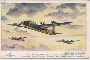 Airplane, WWII Era Stirling Heavy Bomber Squadron in Flight 1939-45