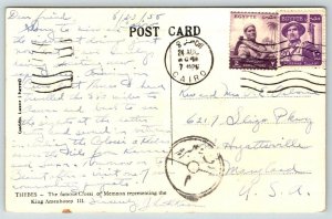 RPPC  1955  Thebes  Egypt  The Famous Clossi  Postcard