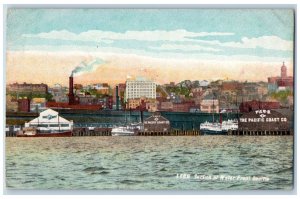 Seattle Washington WA Postcard Section OF Water Front Harbor c1910's Steamships