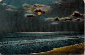 Maine Old Orchard Beach Moonlight Over The Beach 1909