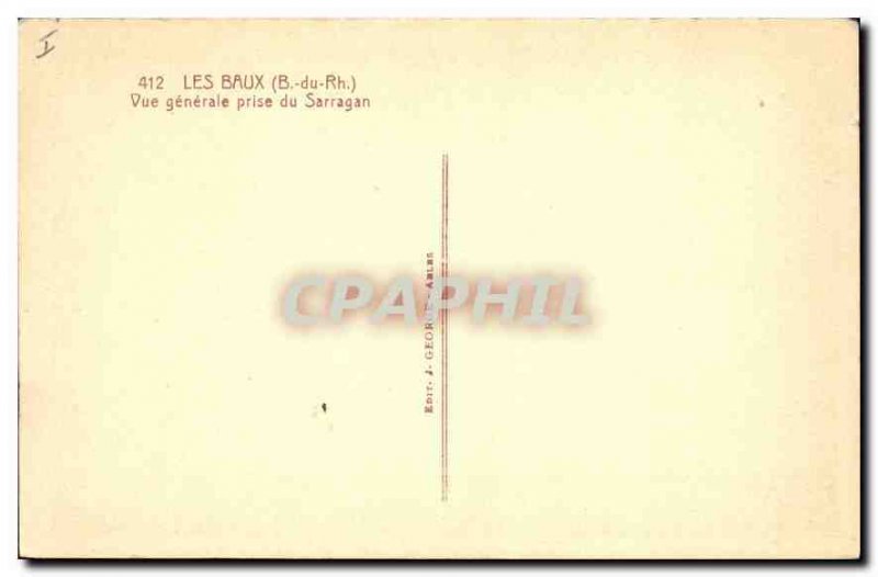 Old Postcard Baux (B Rh) General view taken of Sarragan