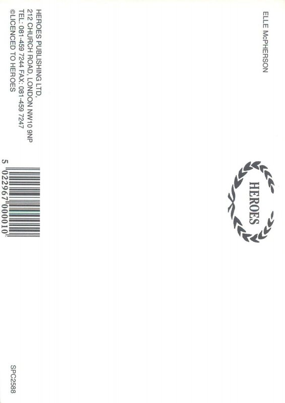 Actress Elle Macpherson postcard