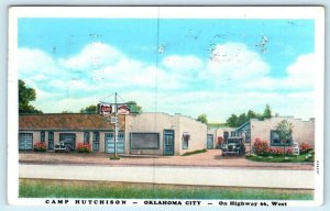 OKLAHOMA CITY, OK ~ ROUTE 66 Roadside CAMP HUTCHISON 1932  Postcard