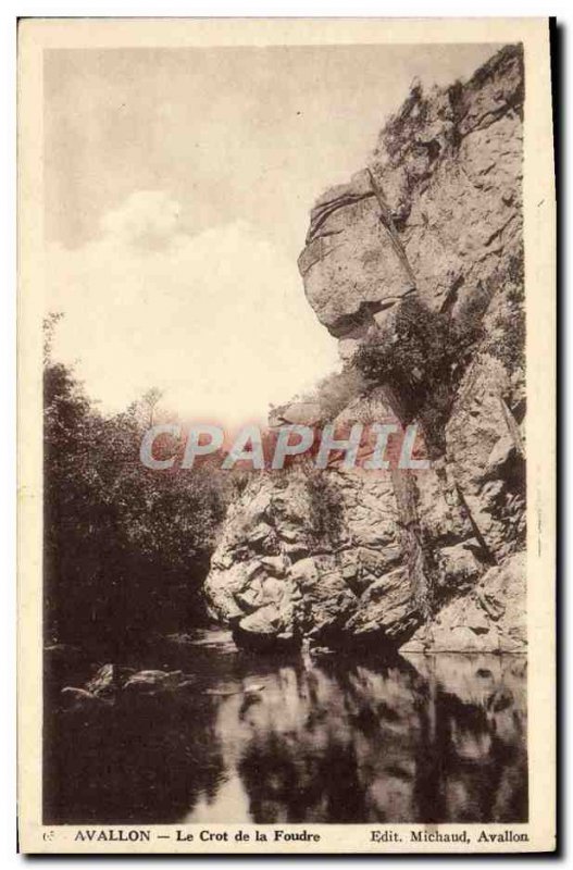 Old Postcard Avallon Le Crot Of Lightning