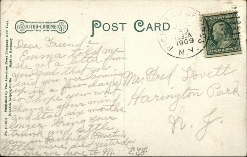 Richfield Springs NY DL&W RR Train Station Depot c1910 Postcard