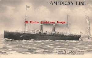 American Line, US Mail Steamer St Louis, New York-Southampton England