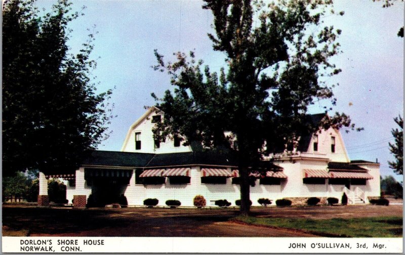 Vtg Norwalk Connecticut CT Dorlon's Shore House 1950s Old Chrome View Postcard