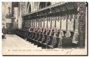 Postcard Old Leon Saint Pol The Basilica Choir Stalls