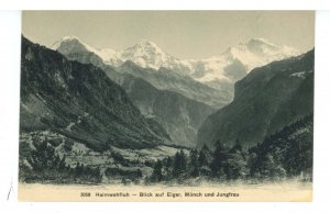 Switzerland - Heimwehfluh. View of Mounts Eiger, Monch & Jungfrau