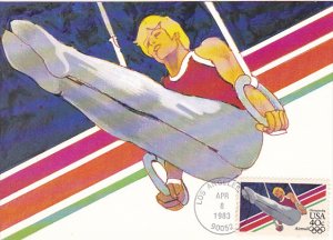 Men's Gymnastics Stamp 1984 Summer Olympics Los Angeles California