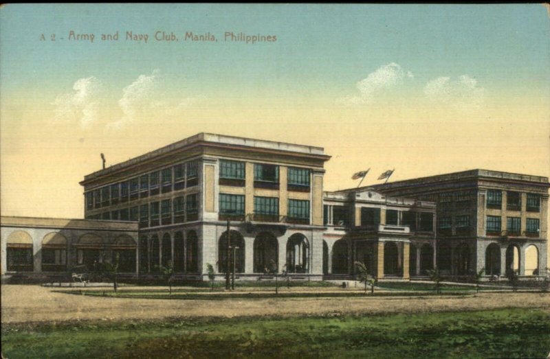 Manila Philippines Army & Navy Club c1910 Postcard 