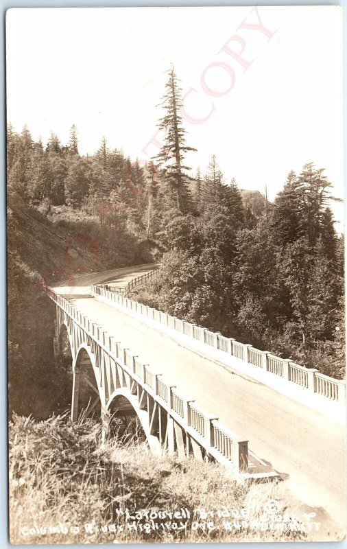 c1930s Oregon RPPC Latourell Bridge Columbia River Hwy Photo Postcard A92