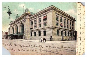 Postcard TRAIN STATION SCENE Albany New York NY AS7759