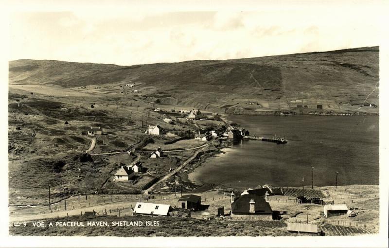 scotland, Shetland, VOE, Delting Parish, A Peaceful Haven (1930s) RPPC Postcard