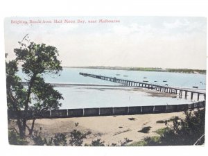 Brighton Beach from Half Moon Bay Nr Melbourne Australia Vintage Postcard 1906