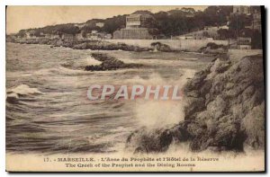 Old Postcard Marseille L'Anse of the Prophet and the Reserve Hotel
