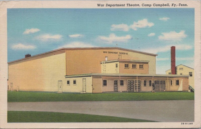 Postcard Military War Department Theatre Camp Campbell KY TN