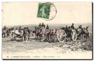 Postcard Old Army Artillery Battery Getting L & # 39armee French (guns)