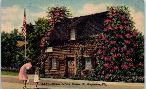 1940s Oldest School House St. Augustine FL Postcard