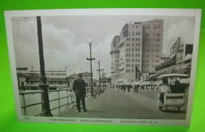 The Breakers Atlantic City NJ Real Photo Postcard RPPC Rolling Chairs Boardwalk