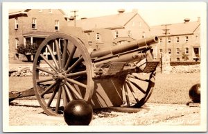 Reveal Gun Fort Slocum New Rochelle New York Military Real Photo RPPC Postcard