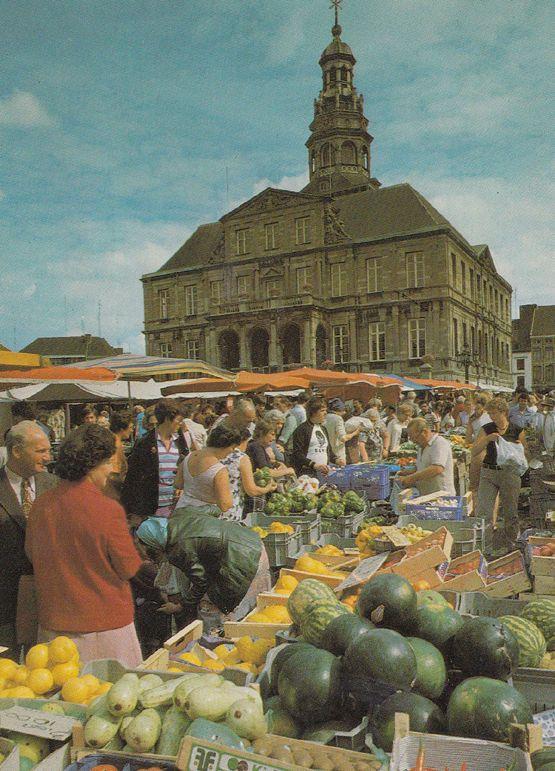 Maastricht Holland Fruit Market Stalls Postcard